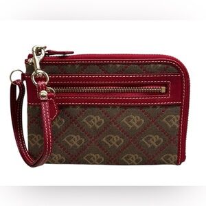 Dooney & Bourke Brown Wristlet Card Holder EUC